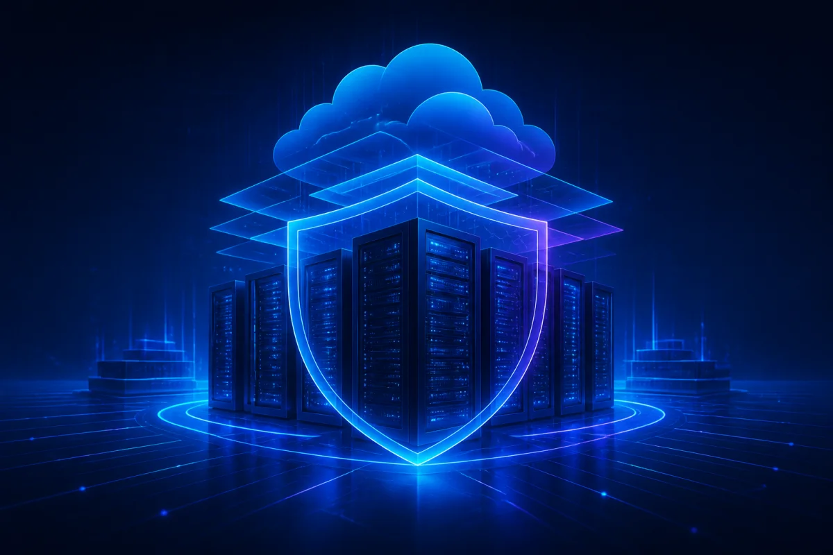 Illustration of managed and protected cloud servers